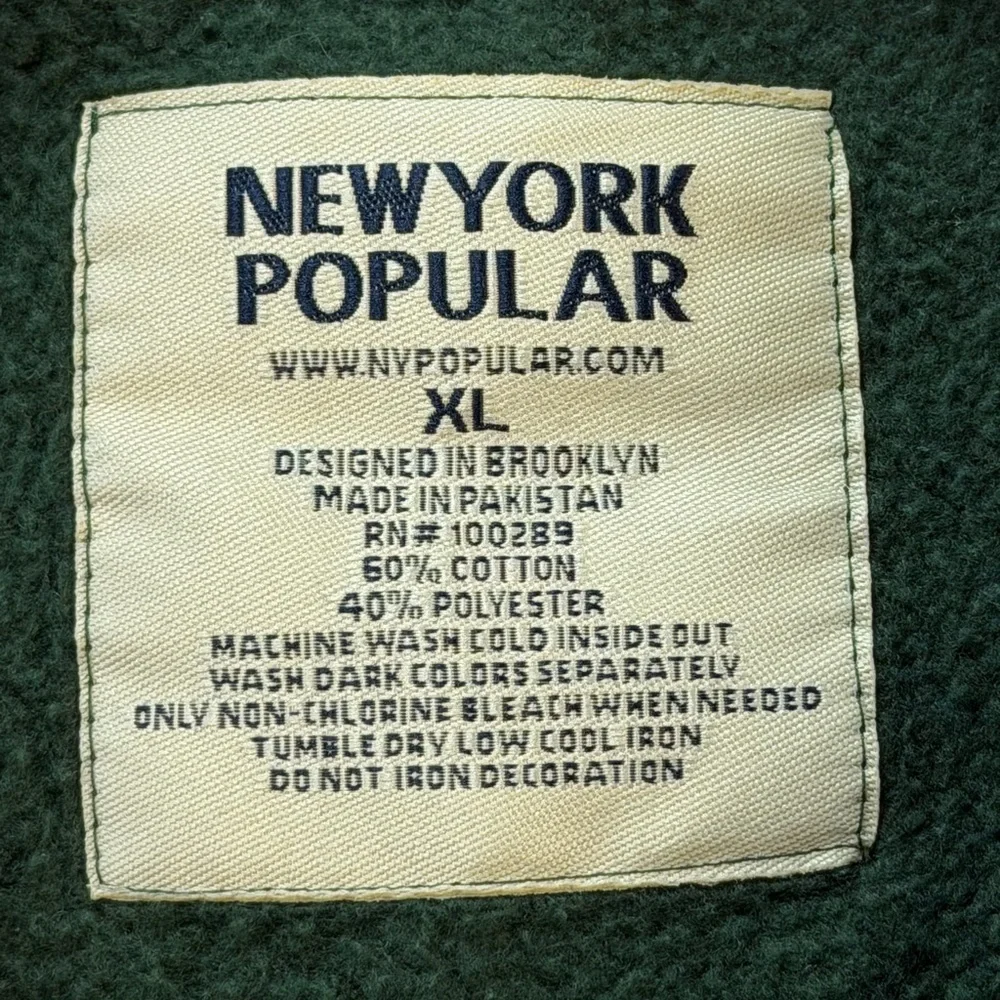 New York Popular Forest Green Crew Neck Sweatshirt XL - Picture 4 of 6